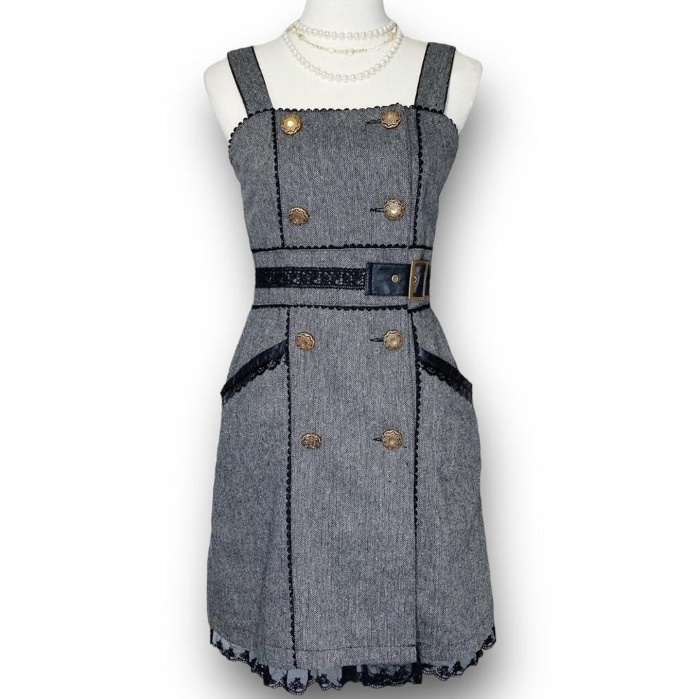 Y2K 2000s Japan Jfashion Axes Femme Military Grunge Dress Sz S